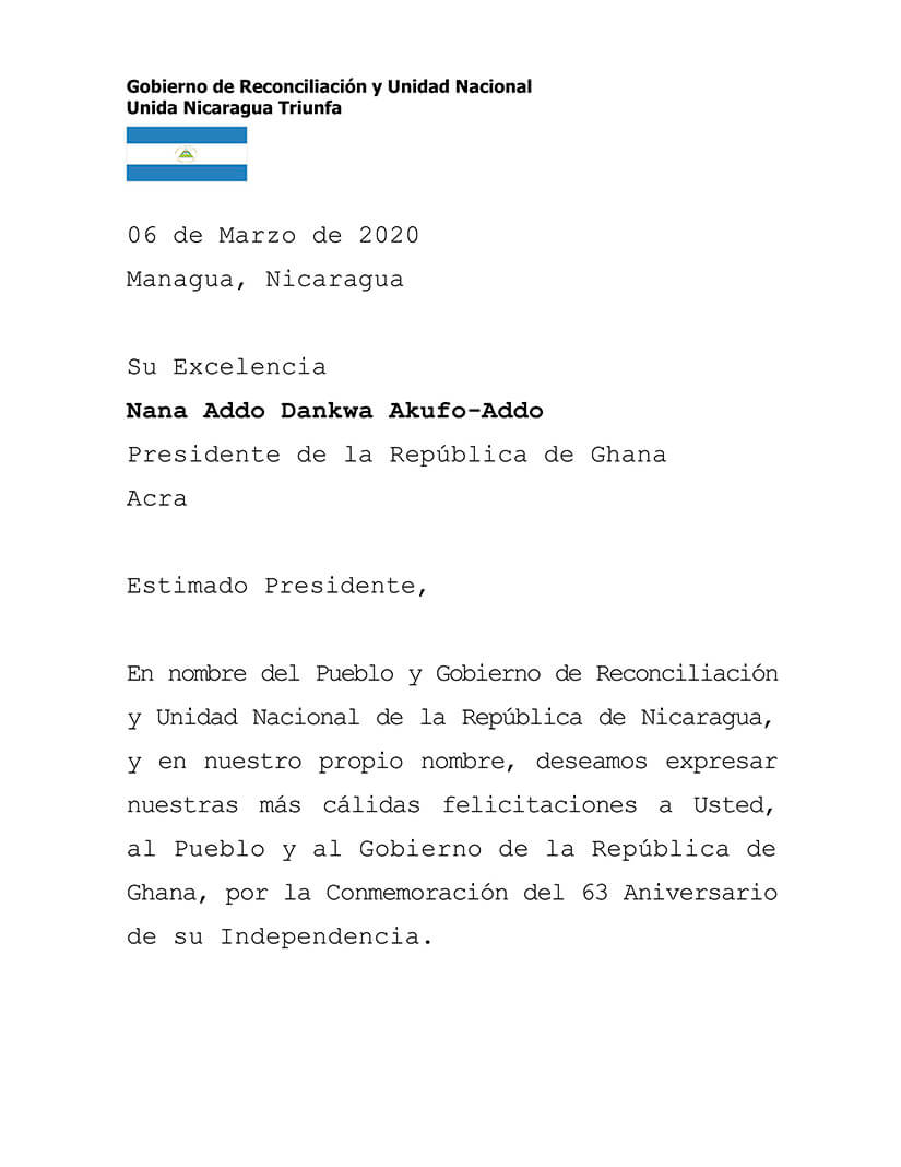 mensaje-nicaragua-independencia-ghana